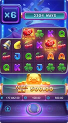 Lucky Piggy · Identifikasi kotak pengali digital pixel di sudut kiri atas.